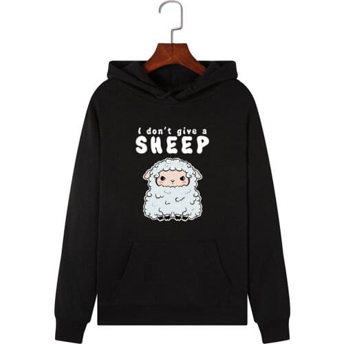 Women Hoodies Sweatshirts Hooded Sweatshirt Cute Animal Sheep Print Top Autumn Winter Pocket Pullover Female Hoodie Tops Clothes