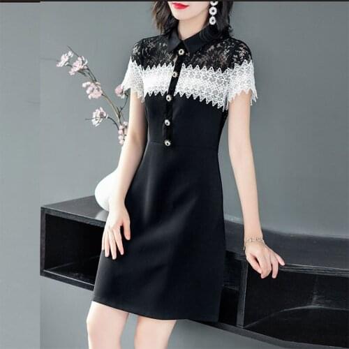 Fashion Lace Stitching Dress For Women Vestido De Festa Chic Ol Dress Elegant Vestidos Vintage Stylish Summer Dress Ukraine