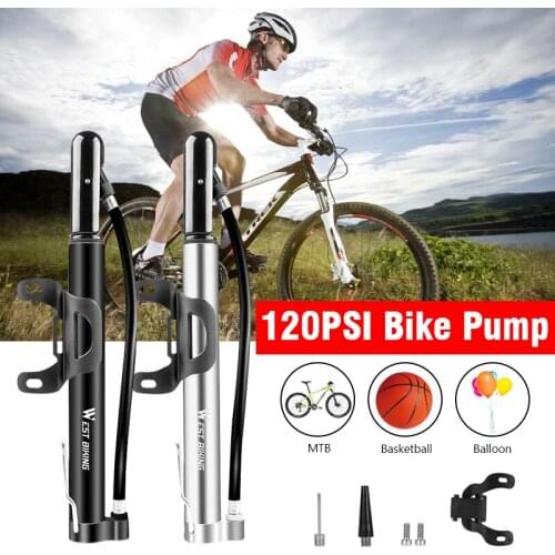 1Pc Portable High Pressure Bicycle Foot Pump 120psi Ultralight Bike Tyre Valve Air Inflator