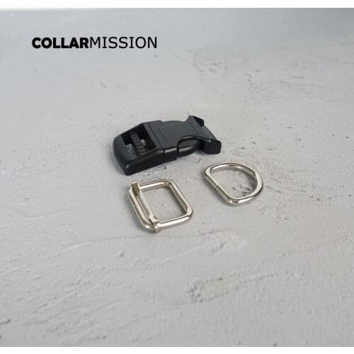 10sets/lot (release buckle+metal adjust buckle+D ring/set) metal button 25mm sewing adjustable Buckle diy dog Collar parts
