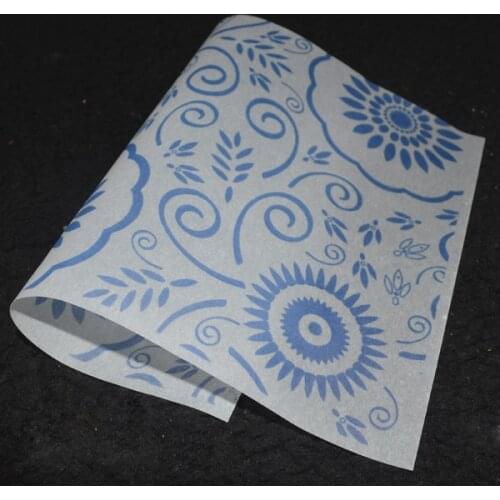 15x21cm & 21x29cm vintage blue flower Gift Wrap Packaging Paper Handmade Soap Greaseproof Wrapping paper