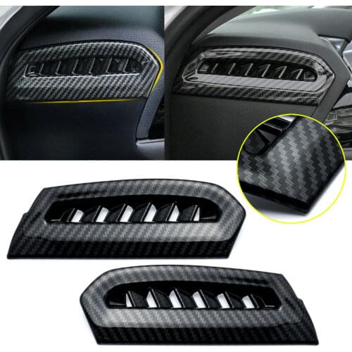 For Toyota Camry 2018-2019 Carbon Fiber black Style Side Console Air Vent Outlet Trim 2pcs