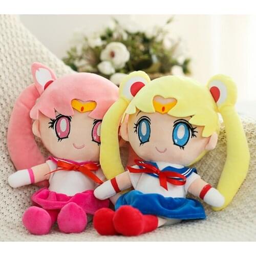 25cm Kawaii Sailor Moon Tsukino Usagi Cute Girly Heart Plush Stuffed Anime Dolls Birthday Gifts Toys for Children Boys Girls
