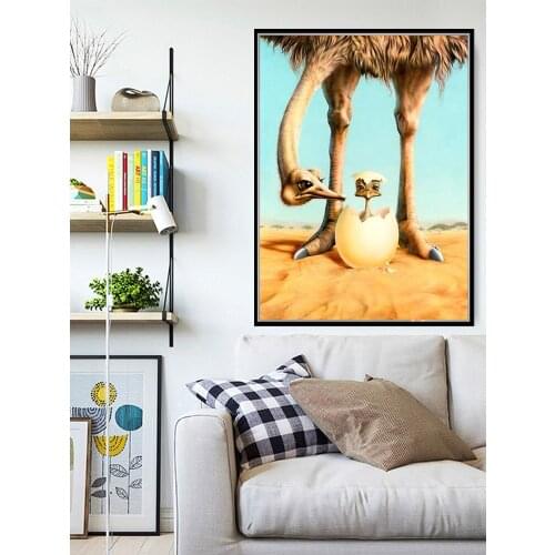 5D Diamond painting OstrichPicture Full Square/Round Diamond Embroidery Mosaic Cross stitch Gift Kits Home decor WYZ190614
