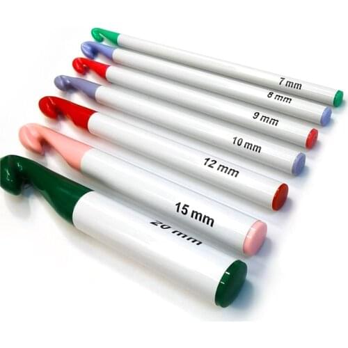 ABS Color Handle Crochet Rod-Shaped 7pcs Suit DIY Wool Knitted Scarf Sweater Accessories Home Essentials