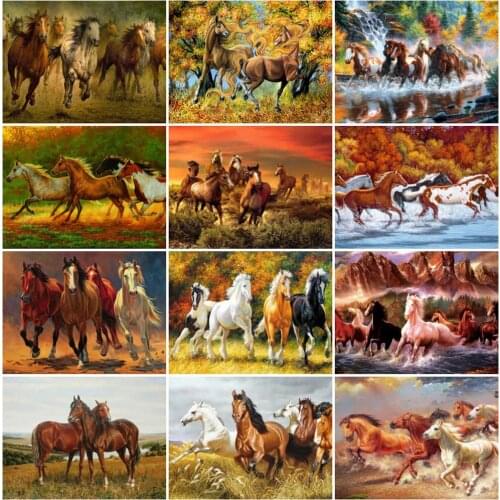 Diamond Painting 5D Animal Full Square Diamond Embroidery Horse DIY Cross Stitch Kit Beaded Needlework Handicraft