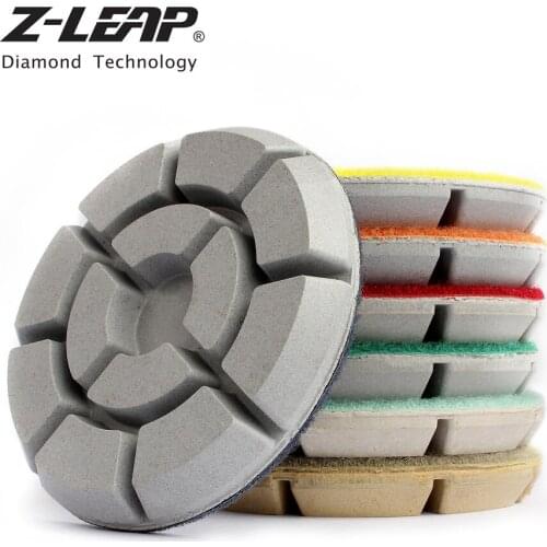 Z-LEAP 7 Pcs/Set Diamond Floor Polishing Pads Dry Wet Use Marble Grinding Disc Stone Granite Abrasive Tool 3"/4" Diamond Polish