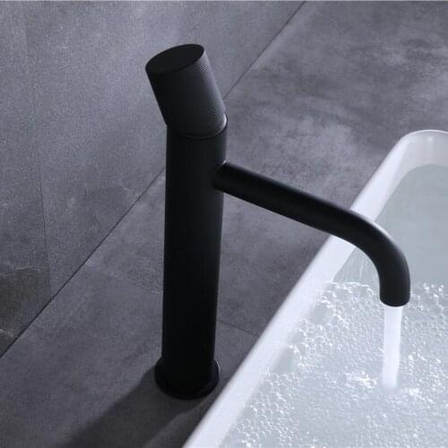 BECOLA Basin Faucets Brass Modern Bathroom Sink Faucet Single Lever Bathroom Basin Faucet Hot and Cold Mixer Water Tap Black