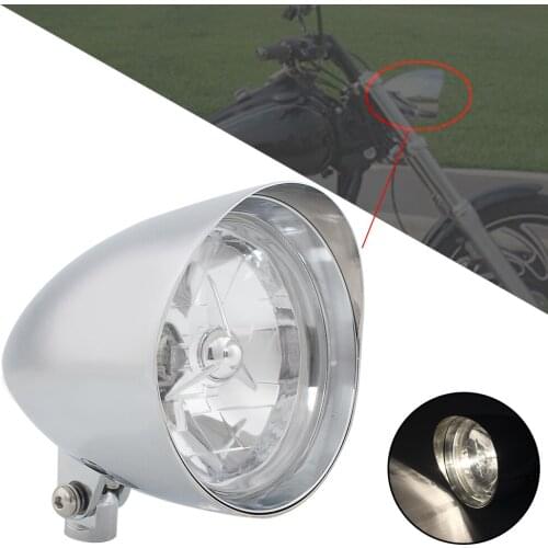 6" Big Lamp Chrome Headlight Motorcycle Front headLight Bullet Tri Bar For Harley Sportster Dyna Softail Bobber Chopper Custom