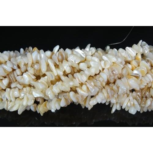 Natural White Sea Shell Gems stone 5-8mm Freeformed Chip Beads 35'' for Jewelry Making Crafts 5 Strands/Pack