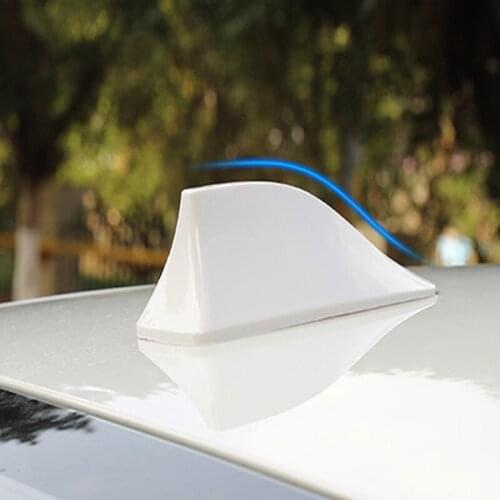Hot 1 Pc Universal FM Signal Amplifier Car Radio Aerials Shark Fin Antenna Car Roof Decoration Auto Side Replacement 8 Colors