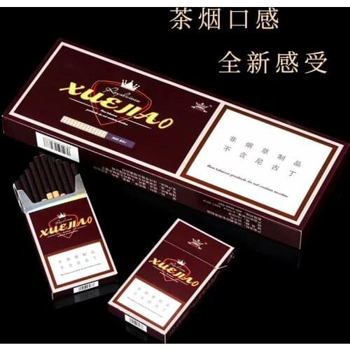 Tea, tobacco and cigar Fine Cigarette to Quit smoking 100% Tobacco Free -100% Nicotine Free 10 packs