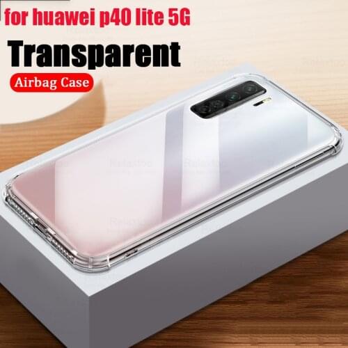 Case For Huawei P40 Lite 5G Soft Silicone Luxury Clear Transparent Four-corner Airbag Cover For P40 Lite 5G Case 2020 6.5"