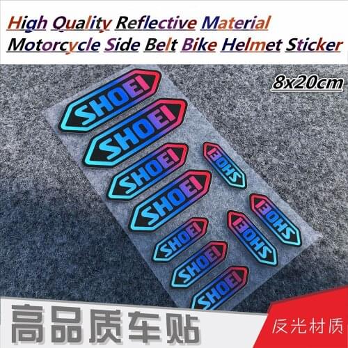 Motorcycle 8CM*20CM Helmet Decorative Decals Can Be Pasted With Curved Vinyl Reflective Stickers For SHOEI