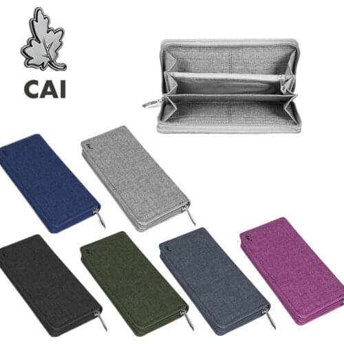 CAI Couple Men Long Wallet Zipper Clutch Purse Waterproof Wallets Money Key Card Holder Fashion Handbag for Women Bag Gift