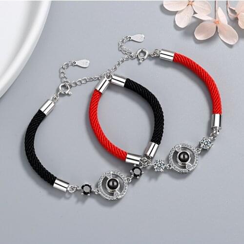 Red String Bracelet Meaning With Zirconia 925 Sterling Silver Rope Bracelet Lucky Red Thread Bracelets For Women Jewelry