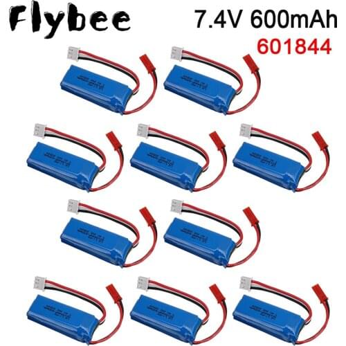7.4V 600mAh 20C Lipo Battery for WLtoys K969 K979 K989 K999 P929 P939 RC Car Spare Parts Accessory 2s 7.4v Battery 1pcs to 5pcs