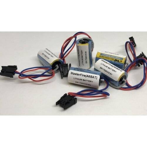 MasterFire 8pcs/lot Original ER17330V/3.6V ER17330V 3.6V lithium battery A6BAT PLC control batteries with plug For Mitsubishi
