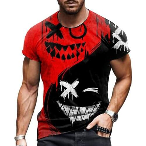 Mens graffiti 3D printing short-sleeved T-shirt clothing comfortable round neck urban fashion polyester fine plain cloth 2021