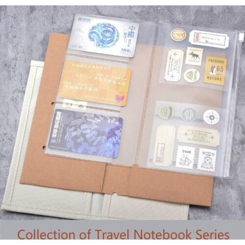 Notebook Filler Traveler Notebook Storage Bag Kraft/Cloth/PVC File Card Pack For Journal Inner Refill 4 Office School Stionery