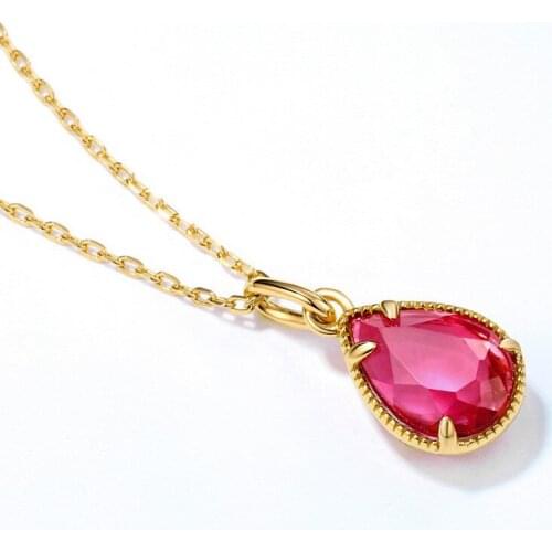 New luxury water drop front and back pendant S925 sterling silver natural white crystal necklaces for women wedding jewelry