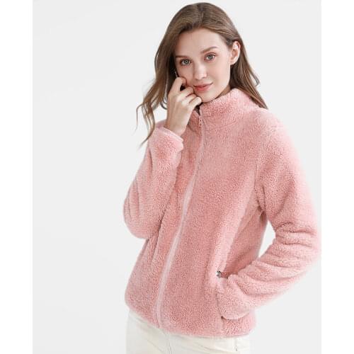 CAMEL 2021 Autumn Winter New Fleece Jacket Women Long-sleeved Plus Fleece Warm Stand-up Collar Cardigan Outdoor Fleece Coat