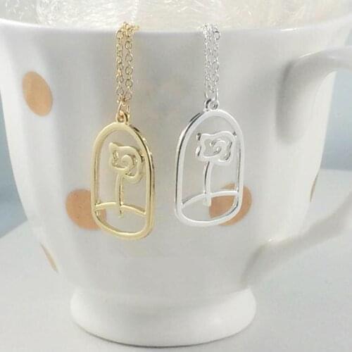 30 Hollow Le Petit Little Prince sign Necklace Enchanted Rose in Terrarium Rose Flower Symbol love Fairy Tale Pendant Necklace