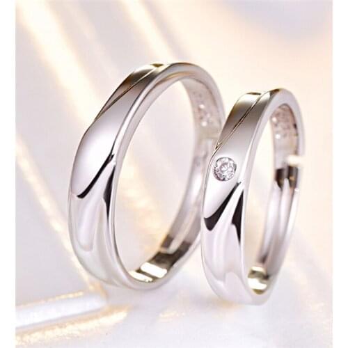 Personalized Stainless Steel Fashion Style Irregularity Couples Wedding Set Rings
