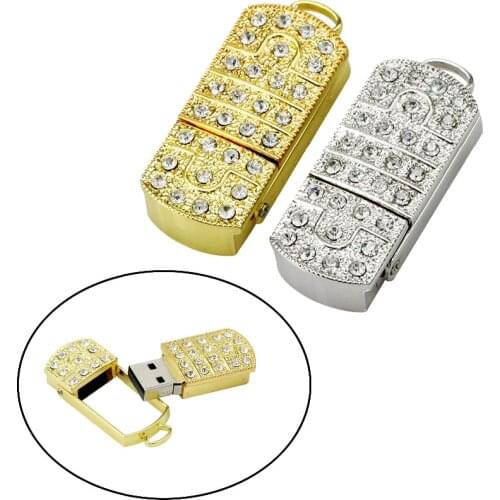 Full Capacity Pendrive Usb Flash Drive Necklace 8GB 16GB 32GB 64GB Pen Drives Diamond Jewelry Usb Flash Memory Storage Best Gift