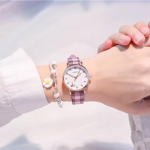 Simple Temperament Splicing Lattice Small Fresh And Versatile Junior High School Student Watch, Casual Quartz Watch