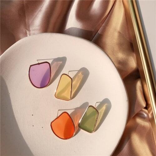Colorful Acrylic Earrings For Women Etrendy New Irregular Geometric AB Earrings Jewelry