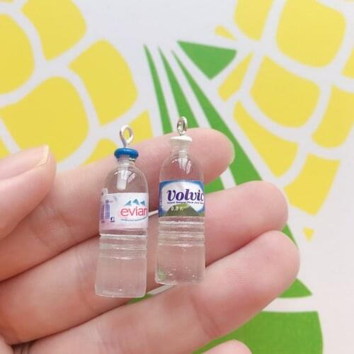 Cute 10pcs/pack Water Bottle Resin Charms Pendant Earring Keychain DIY Fashion Jewelry Accessories