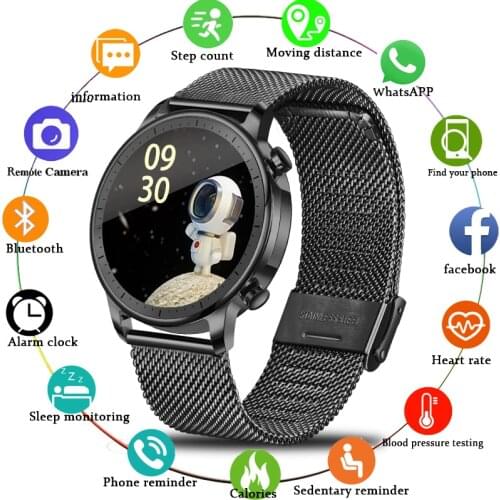LIGE Smart Watch Men smartwatch LED Full Touch Screen For Android iOS Heart Rate Blood Pressure Monitor Waterproof Fitness Watch