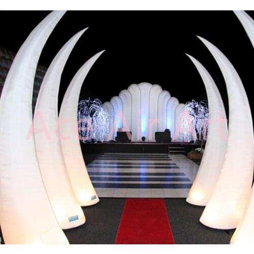 Wedding LED elephant tusk Inflatable light for event decoration Inflatable LED ivory cone column entrance way for Spain