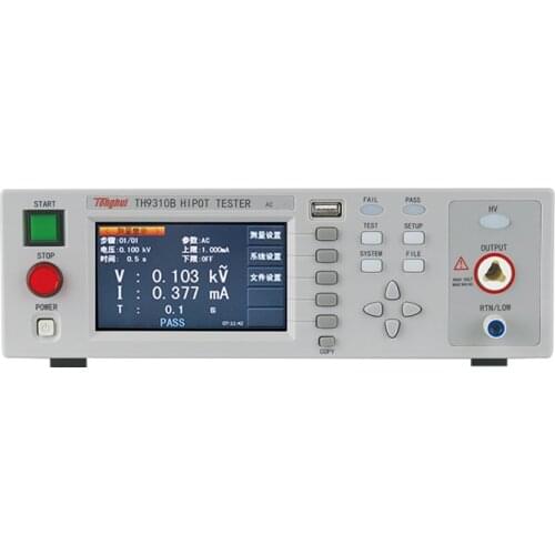 TH9310B TFT-LCD Display AC Hipot Tester AC Current 0-10mA AC Voltage 5KV