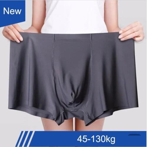 Mens Panties Briefs Male Underpants Man Pack Shorts Boxers Underwear Slip Ice Silk Homme Calzoncillos Large Size 5XL
