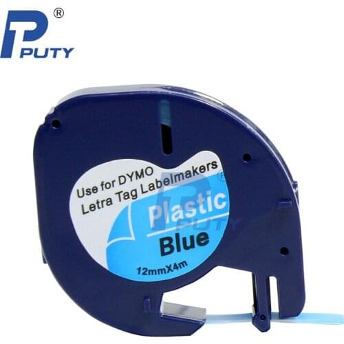 10Pack 12mm Black on Blue Thermal Film Plastic Label Tape 91205 91335 91225 Compatible for DYMO LT Label Maker LetraTag LT100H