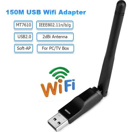 MT7610 USB Wifi Antenna Adapter 150Mbps 2dBi Wifi Antenna Adapter Wireless Network Card for Desktop Laptop TV Box Drop Shipping
