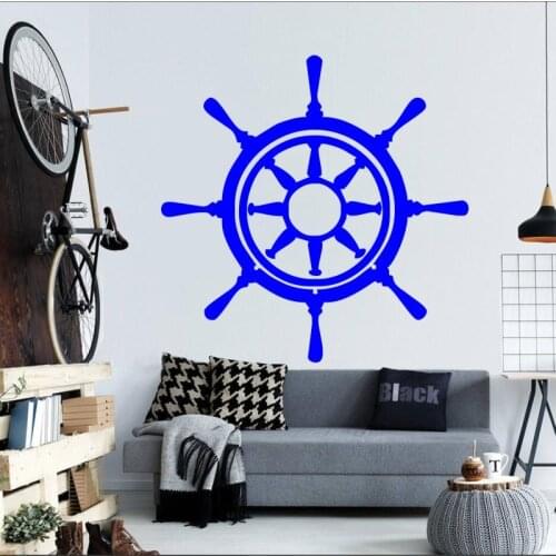 High quality boat steering wheel nautical living room wall stickers Art Mural wall decor vinyl home decoration stickers F-65