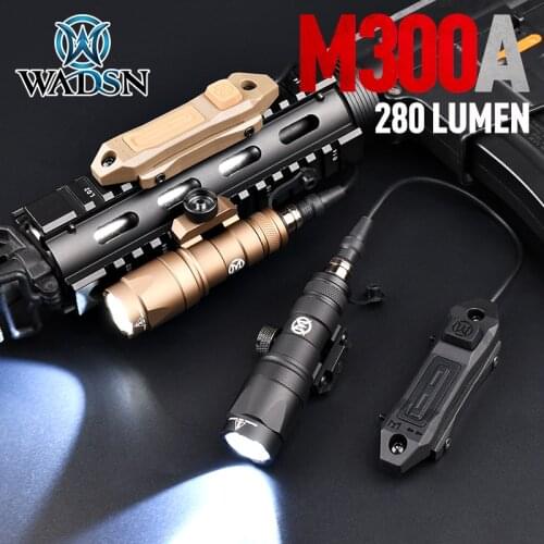WADSN Surefir M300 M300A Mini Scout Light Tactical Flashlight Weapon Hunting Rifle Light Dual Function Remote Switch 20mm Rail