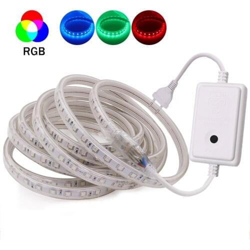 WiFi RGB LED Strip Light 220V 5050 SMD 60Leds/m Flexible Ribbon Tape Waterproof Rope Light Diode White/Warm White with EU Plug