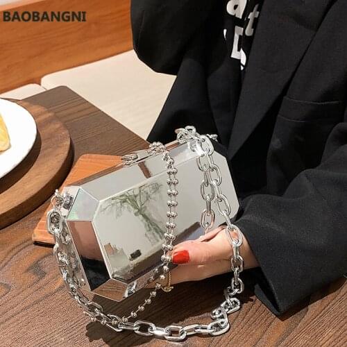 Mirror hard Box Square Crossbody bag Summer New High-quality PVC Womens Designer Handbag Chain Shoulder Messenger Bag