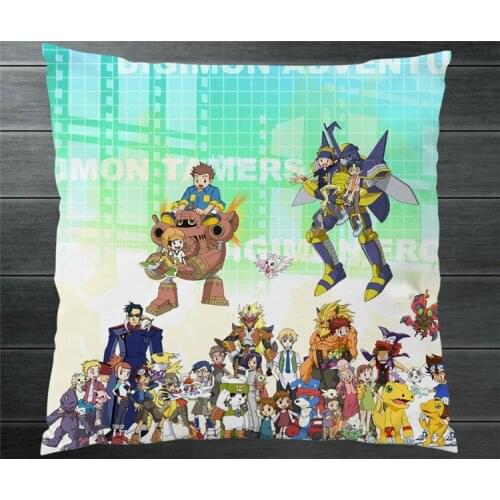 Digimon Adventure tri Digital Monster Two Side 40x40cm Pillowcase Pillow Case Cover Cosplay Manga Gift BED/SOFA/CAR Decor P28