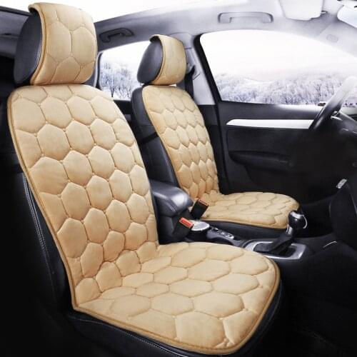 Winter Car Seat Cushion Plush Cushion Leaflet Universal Single Seat Cover Front or Rear Seat Back Cushion Pad Mat Auto Interior