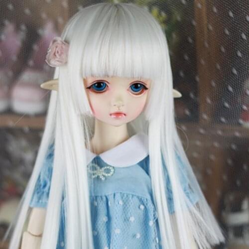 1/3 1/4 1/6 High Temperature Wire White LOVELY Straight BJD Super For Doll Hair Wig
