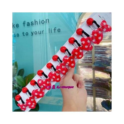 1Sets Bowknot Red Anime Headwear Kids Accessories Cartoon Hairband Child Girls Hair Pin Birthday Gifts New