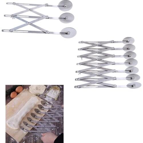 1PC 3/7 Wheels Stainless Steel Pizza Dough Divider Cutter Side Pasta Knife Roller Blade Wheels Pizza Pastry Peeler Bake Tool