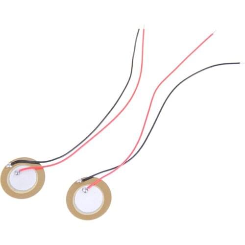 10Pcs Sale 27mm Piezo Ceramic Elements Sounder Sensor Trigger Drum Disc + Wire Copper Piezoelectric Buzzer Copper