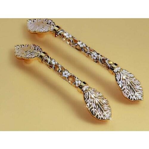 128mm europe high quality handles gold kitchen cabinet pulls white zinc alloy drawer dresser wardrobe cupboard handles pulls