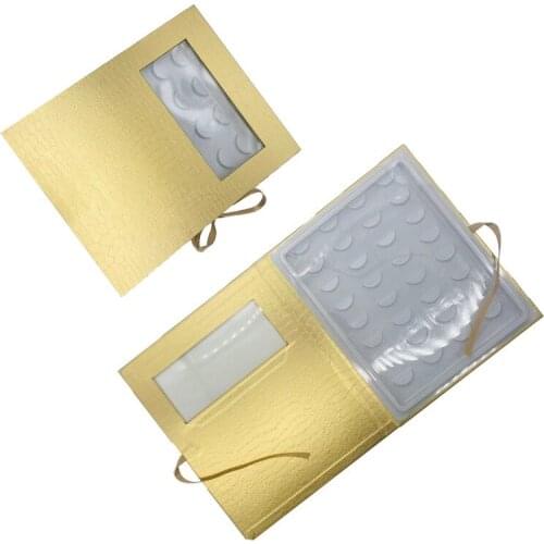16 Pairs Portable Empty False Eyelash Storage Book Glitter Paper Fake Eyelashes Display Makeup Tool